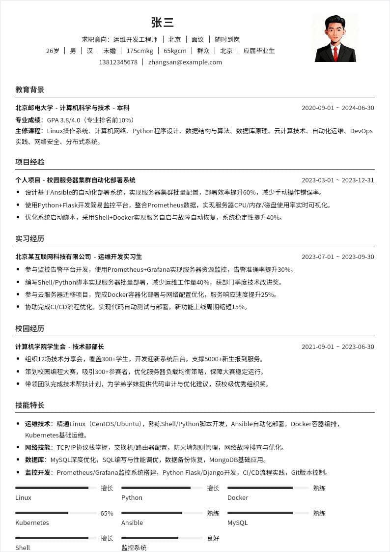 运维开发工程师 | 校招