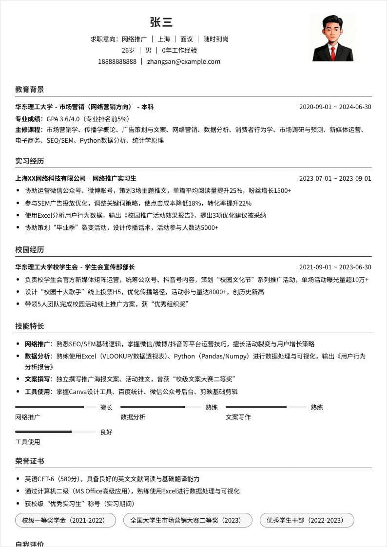 网络推广 | 校招