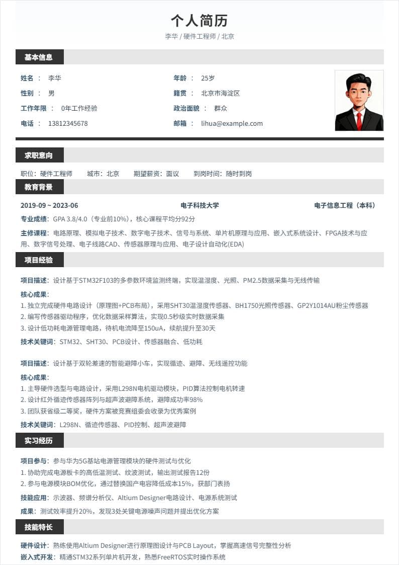 硬件工程师 | 校招