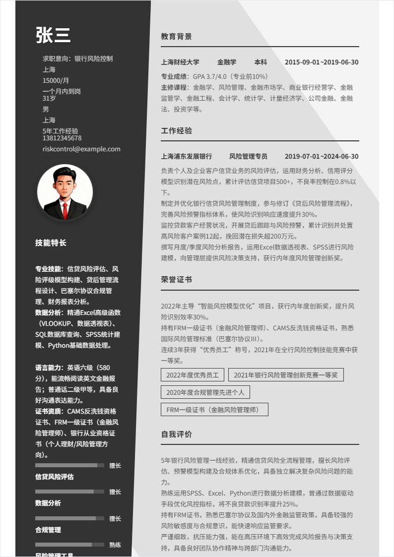 银行风险控制 | 社招