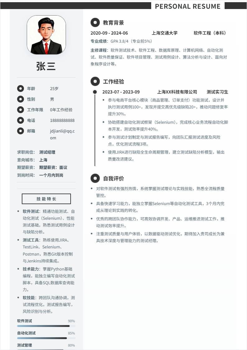 测试经理 | 校招