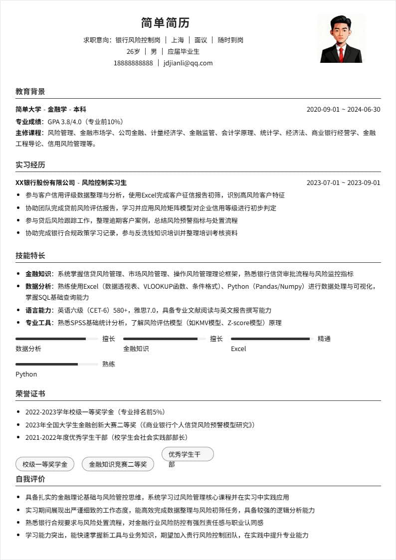 银行风险控制 | 校招