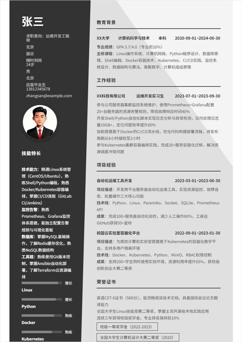 运维开发工程师 | 校招