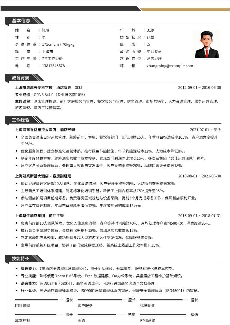 酒店经理 | 社招