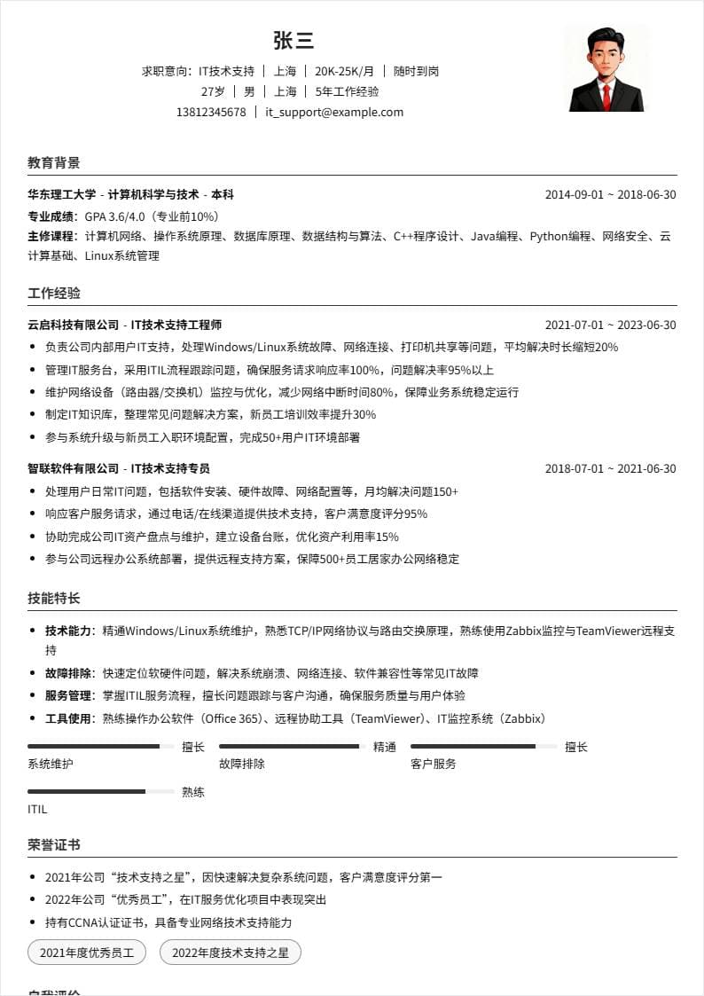 IT技术支持 | 社招