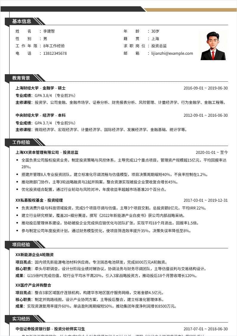 投资总监 | 校招