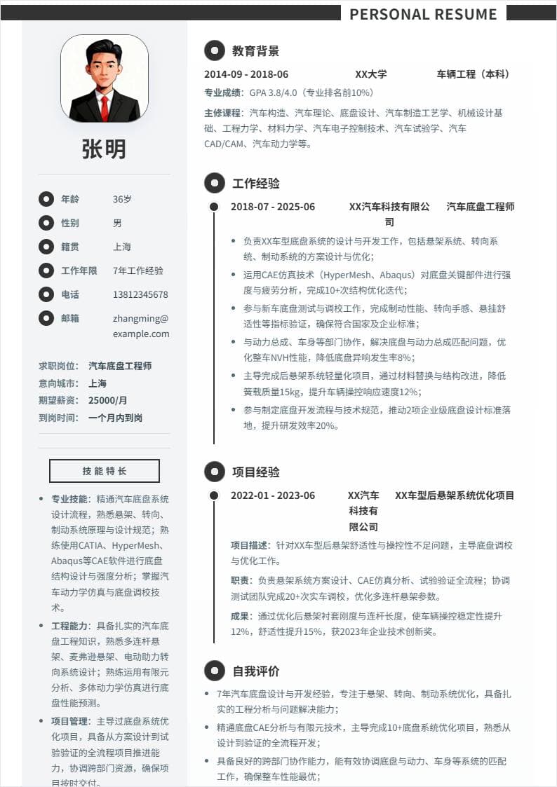 汽车底盘工程师 | 社招