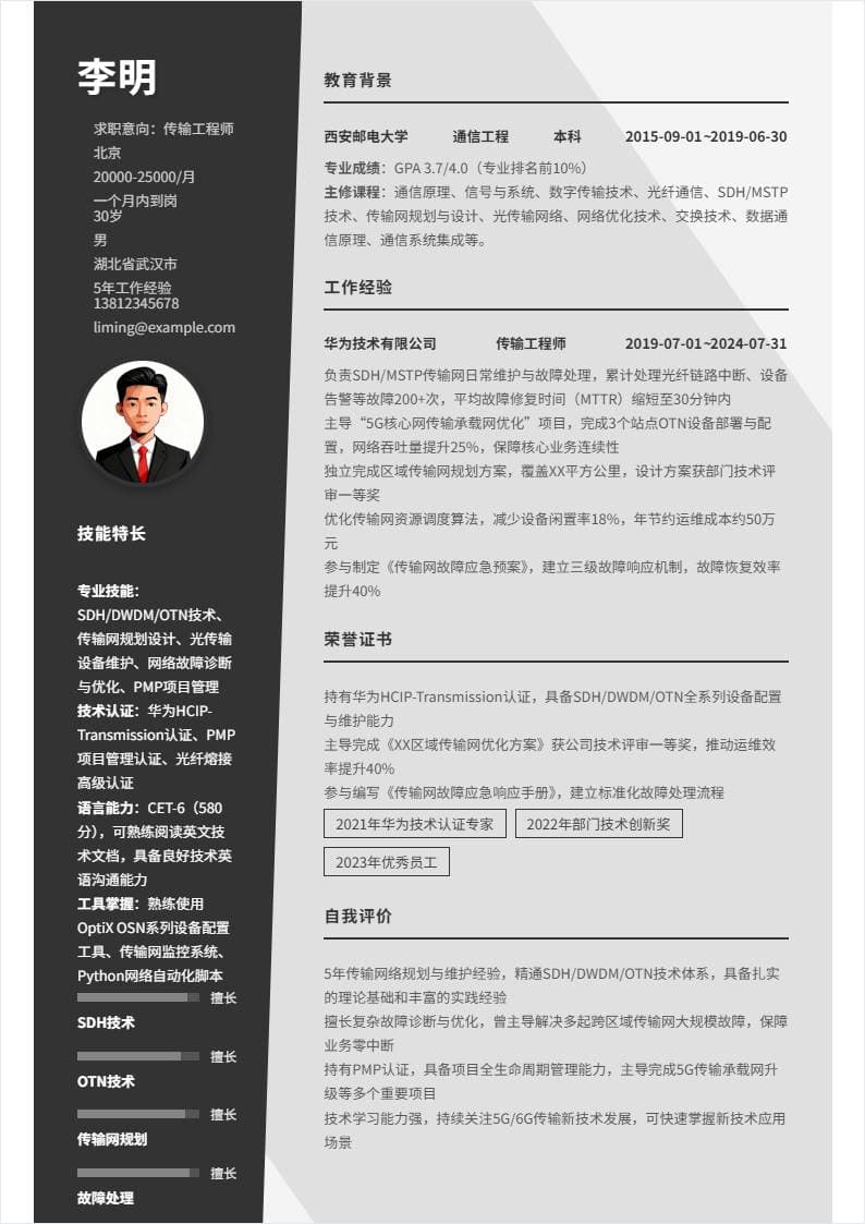 传输工程师 | 社招