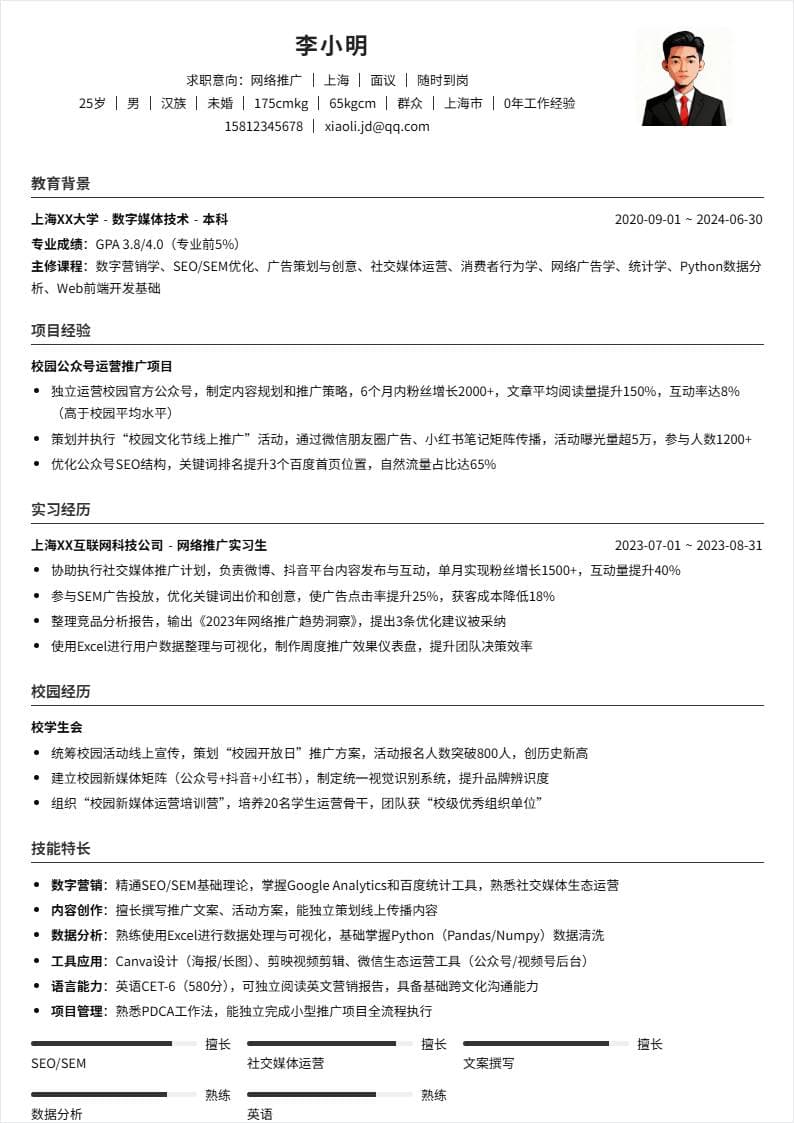 网络推广 | 校招