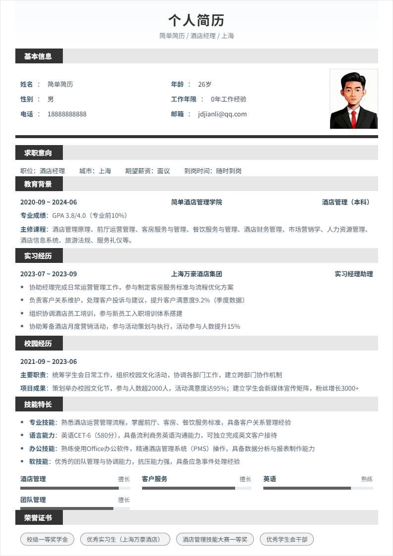 酒店经理 | 校招