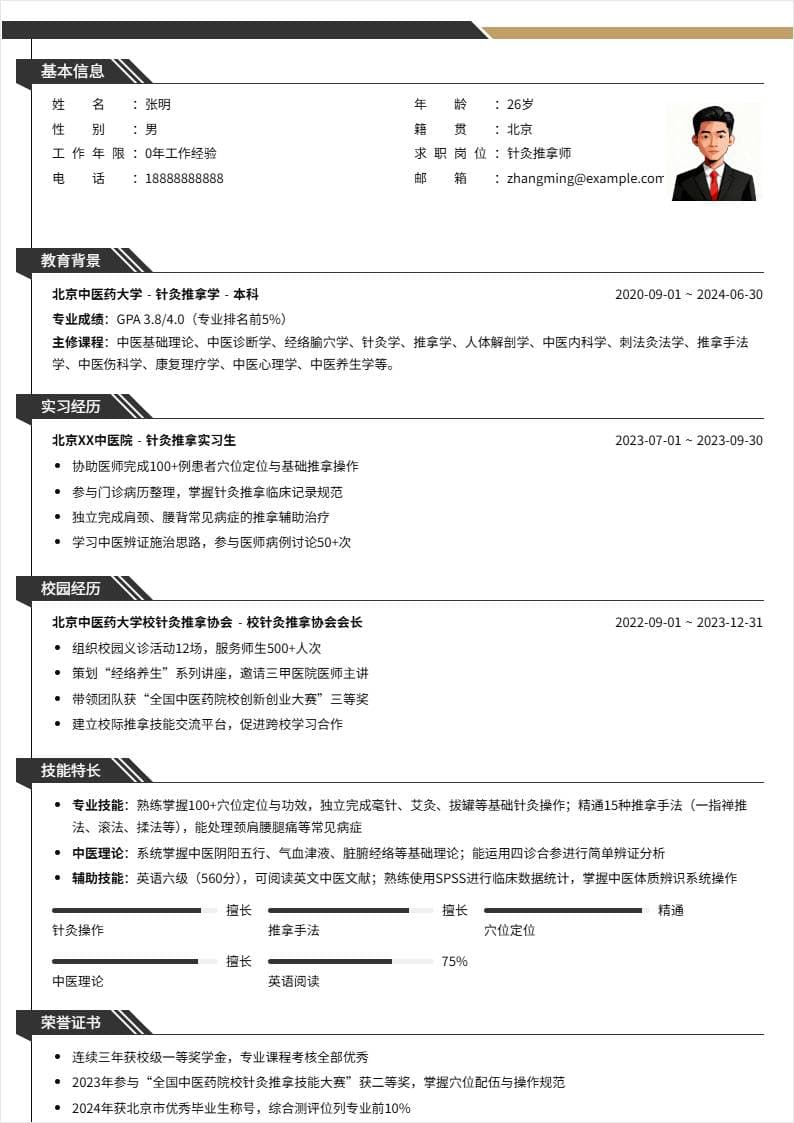 针灸推拿师 | 校招