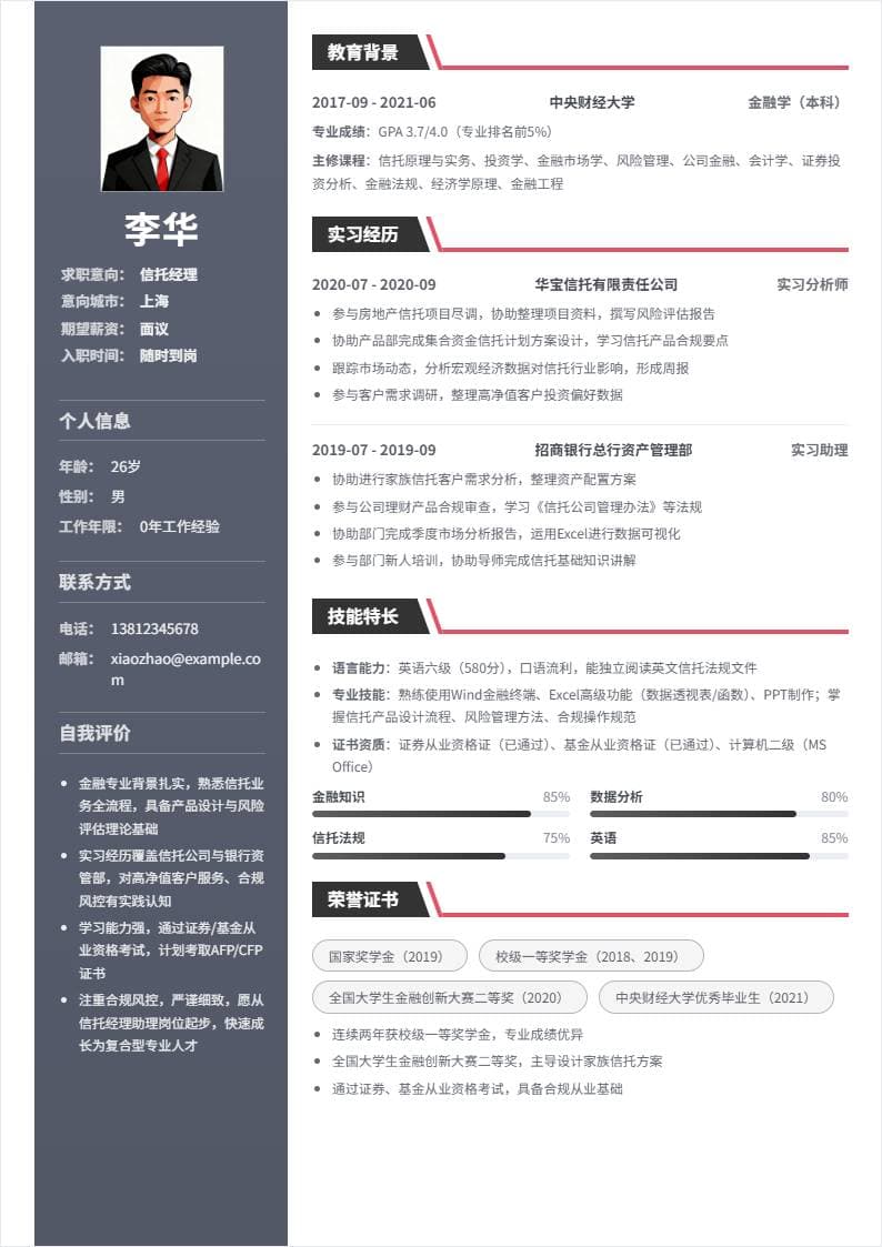 信托经理 | 校招