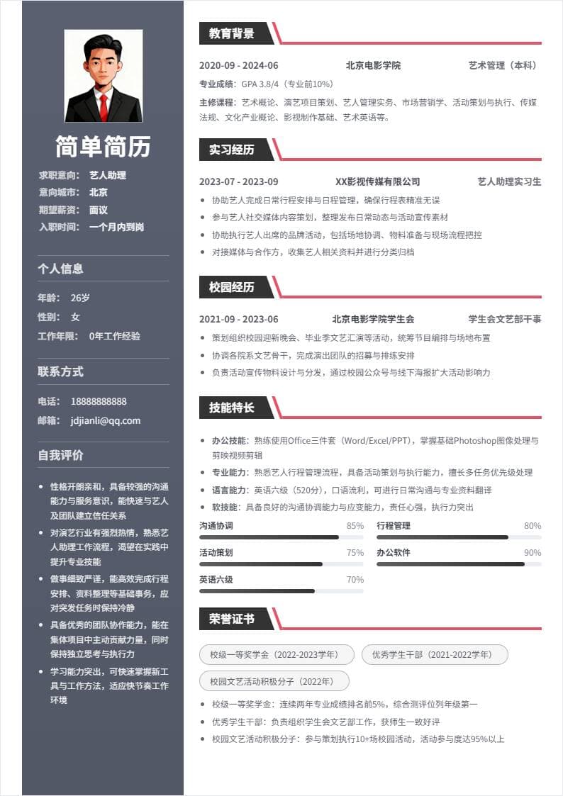 艺人助理 | 校招