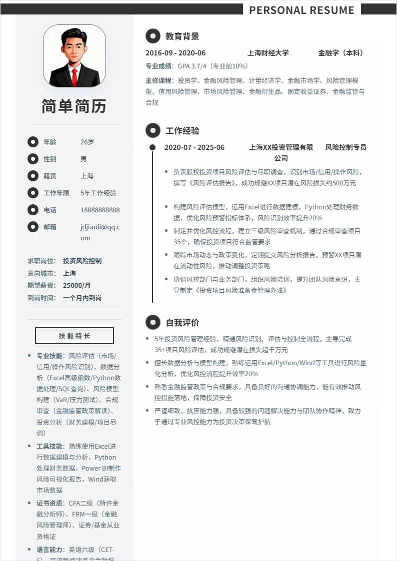 投资风险控制 | 社招