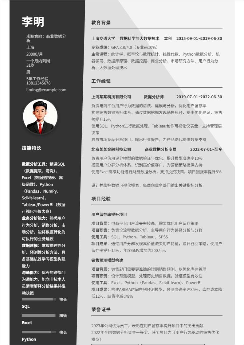 商业数据分析 | 社招