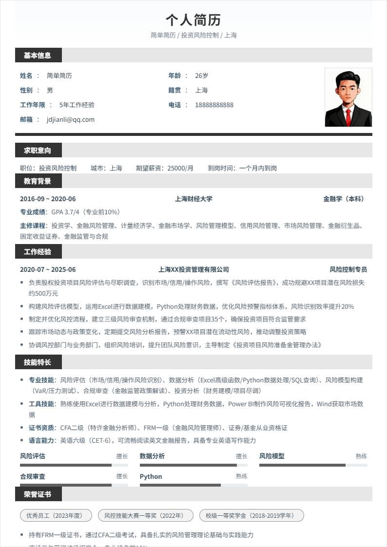 投资风险控制 | 社招