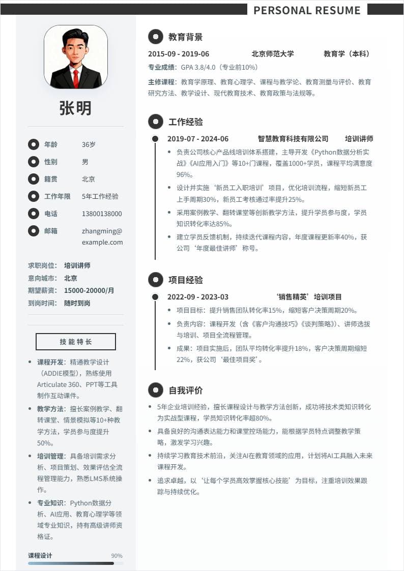 培训讲师 | 社招