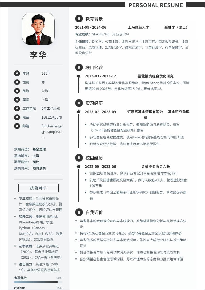 基金经理 | 校招