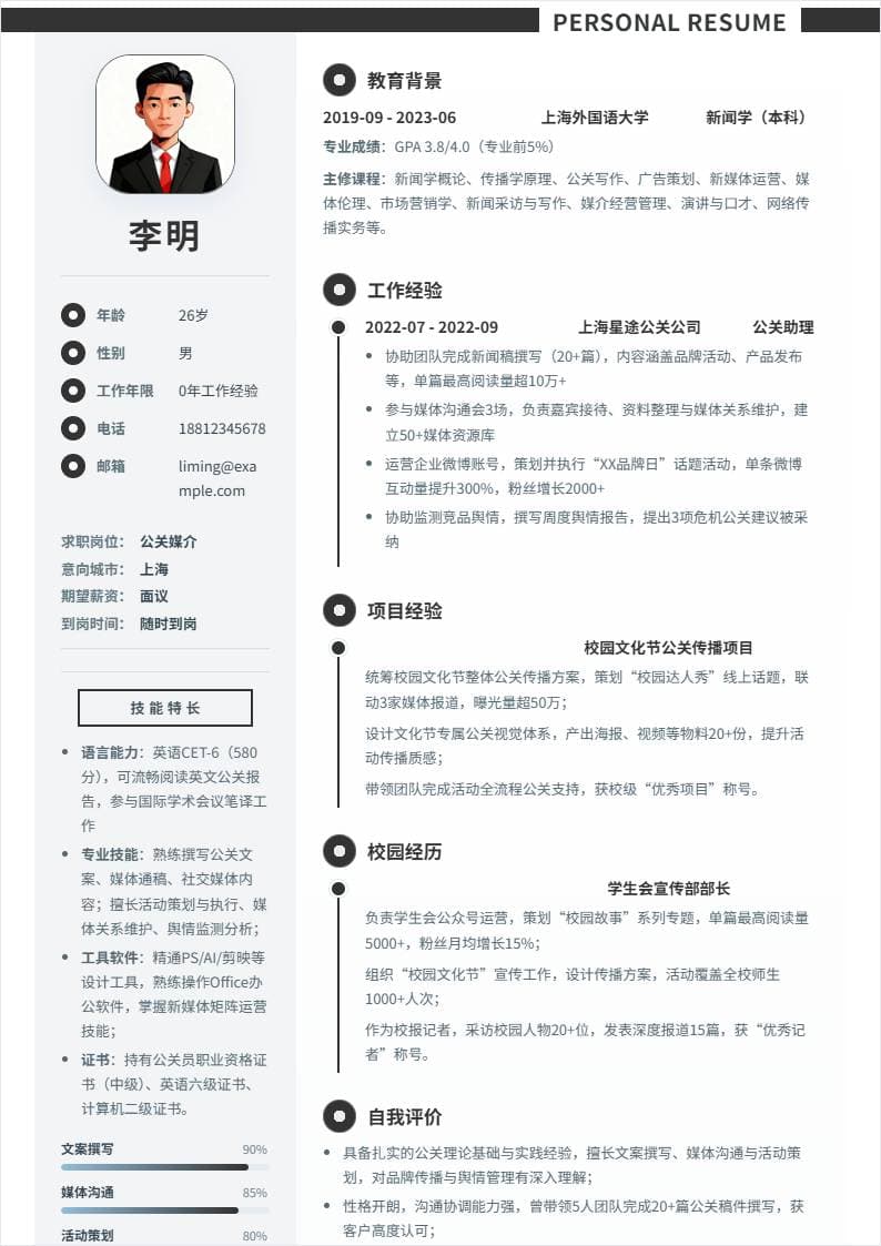 公关媒介 | 校招