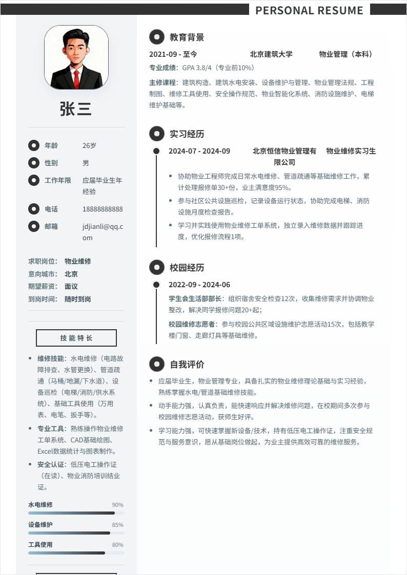 物业维修 | 校招