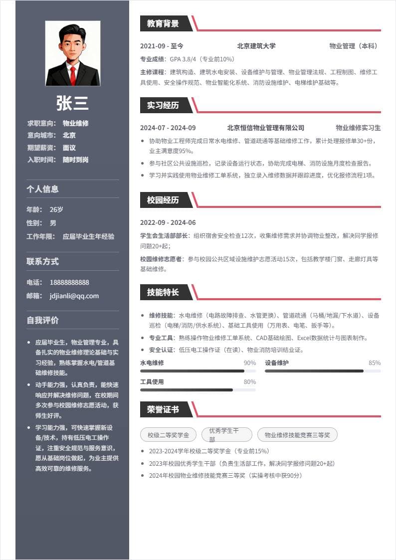 物业维修 | 校招