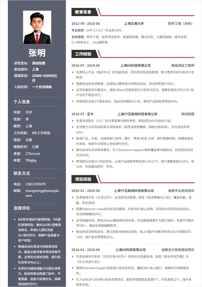 测试经理 | 社招