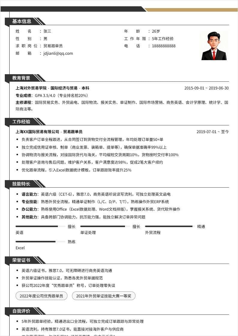 贸易跟单员 | 社招