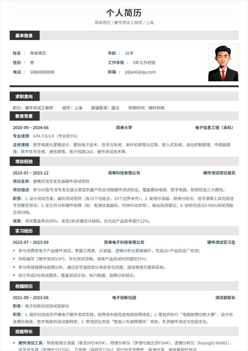 硬件测试 | 校招