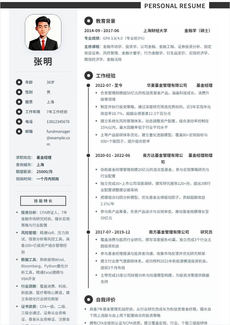 基金经理 | 社招