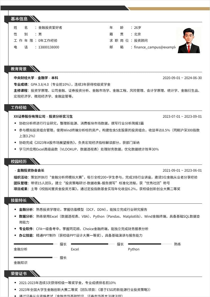 投资顾问 | 校招