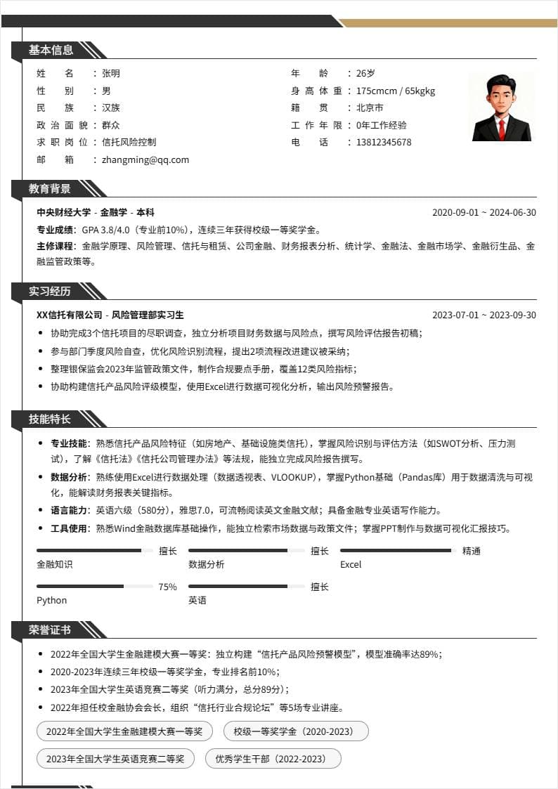 信托风险控制 | 校招