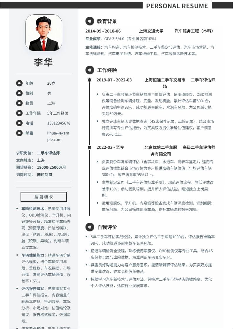 二手车评估师 | 社招