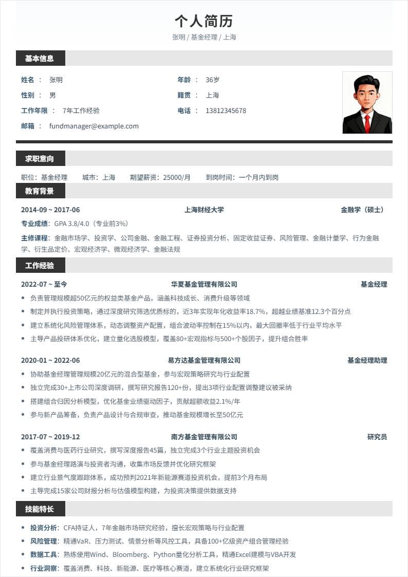 基金经理 | 社招