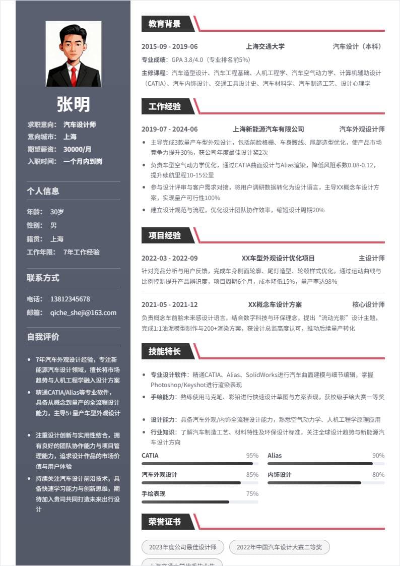 汽车设计师 | 社招