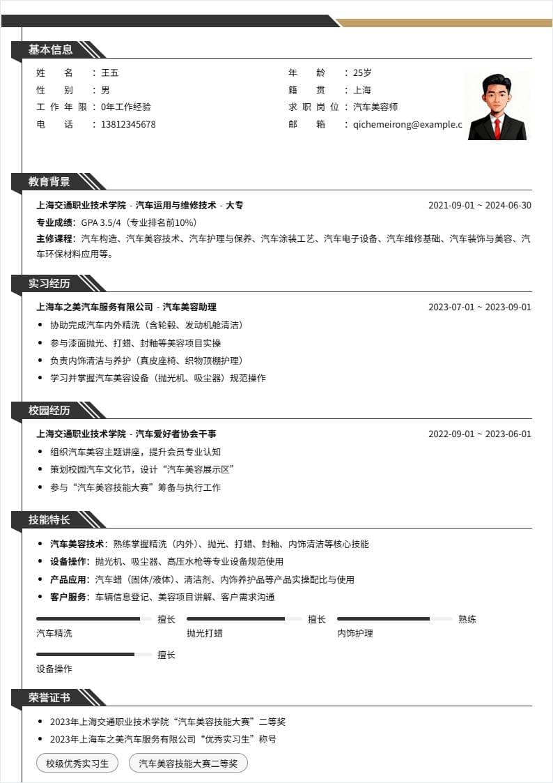 汽车美容师 | 校招