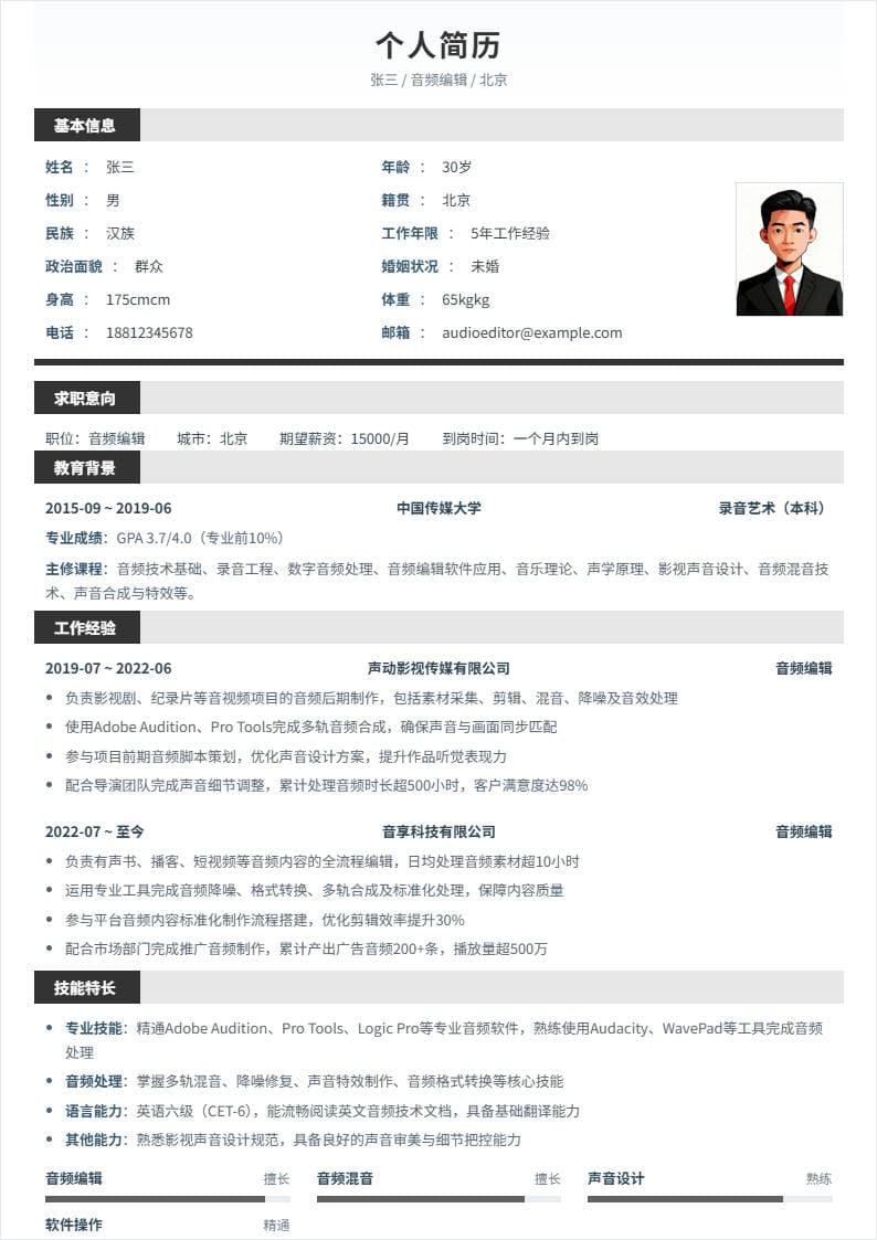 音频编辑 | 社招