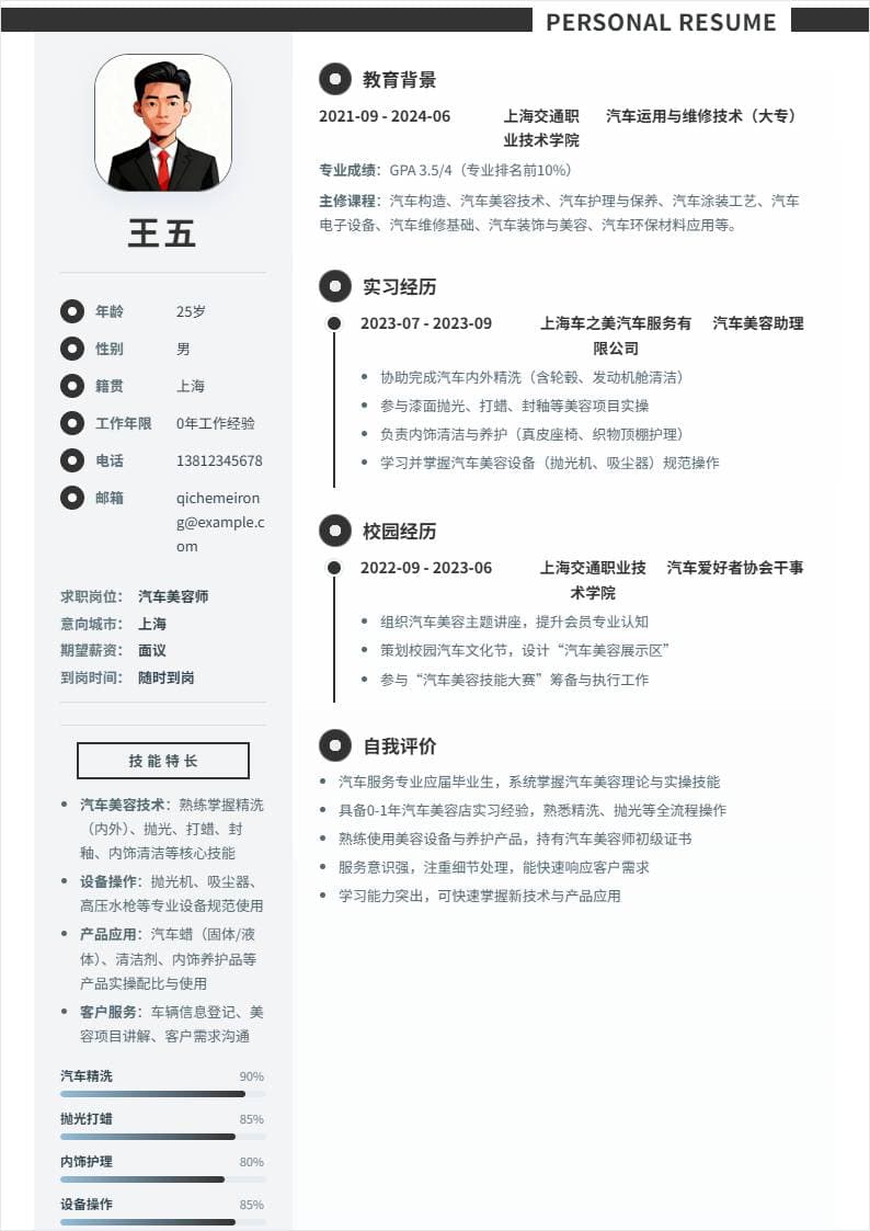 汽车美容师 | 校招