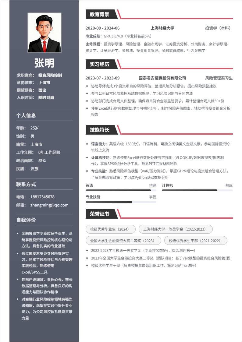 投资风险控制 | 校招