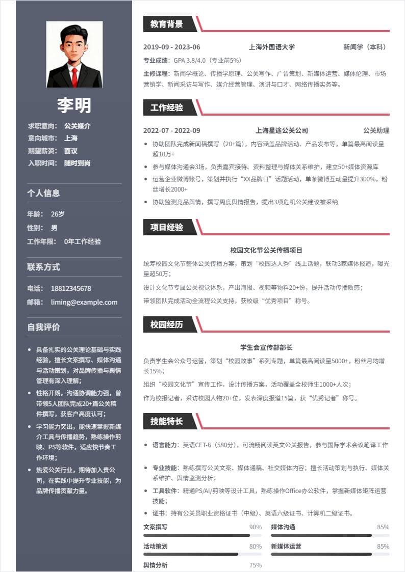 公关媒介 | 校招