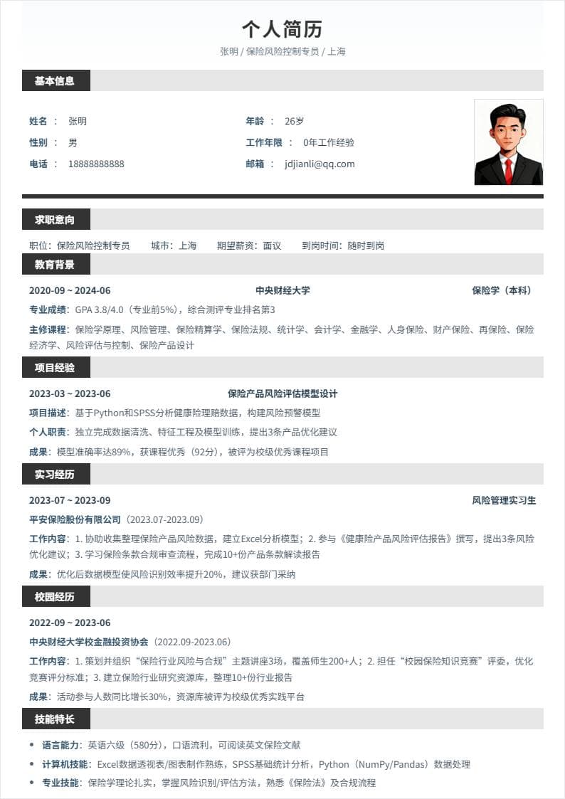 保险风险控制 | 校招