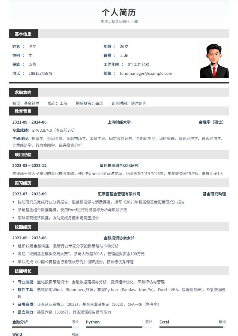 基金经理 | 校招