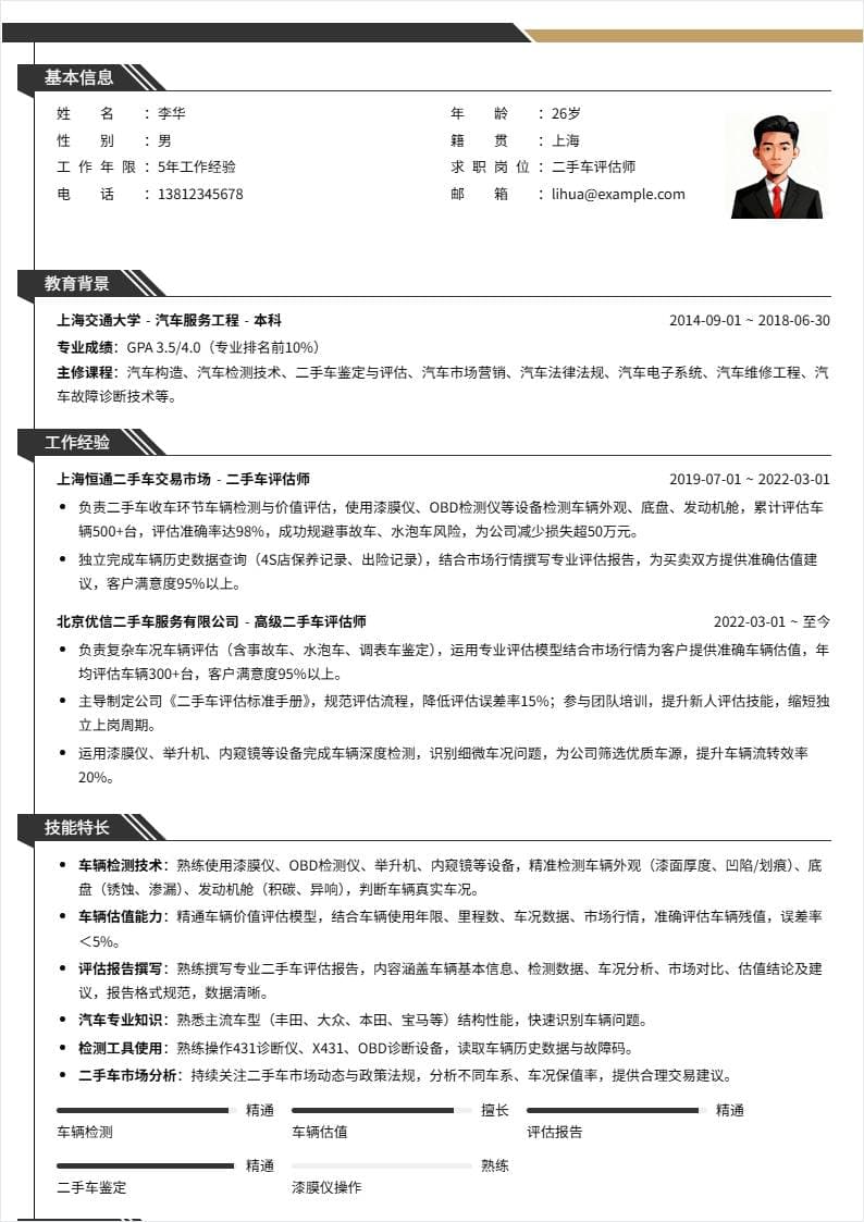 二手车评估师 | 社招