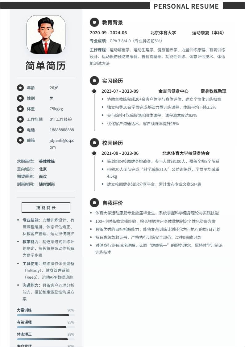 美体教练 | 校招