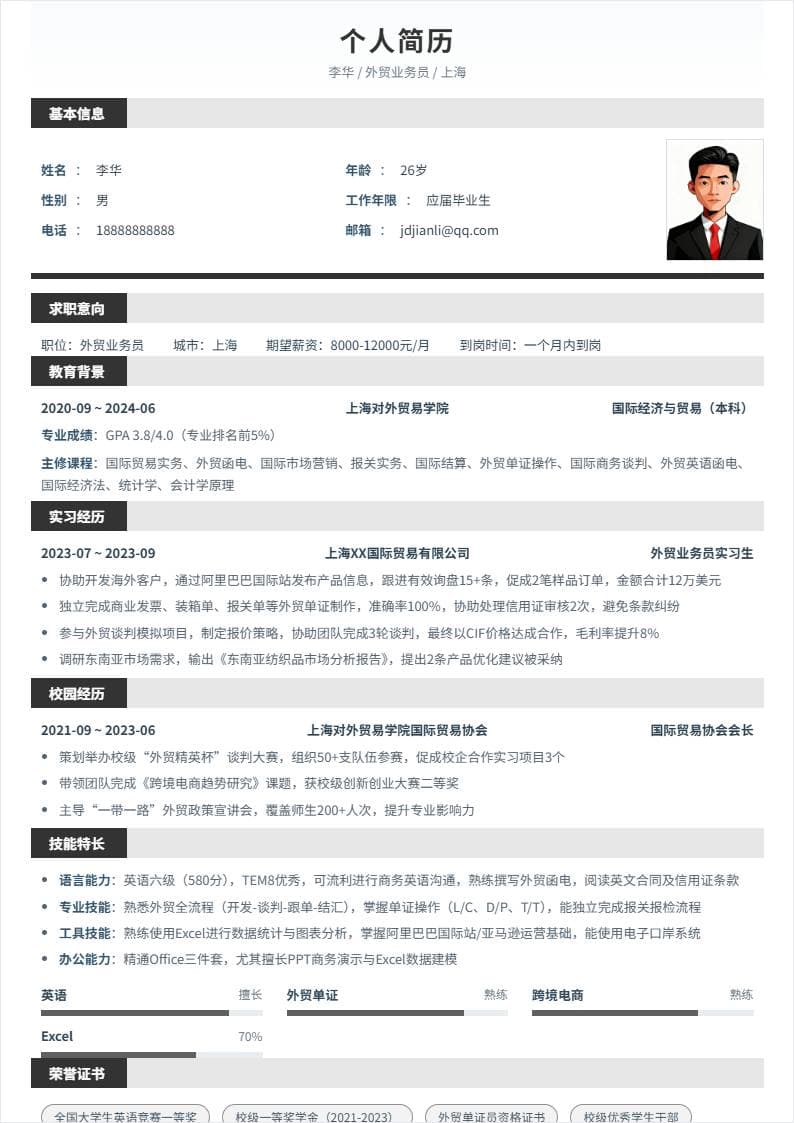 外贸业务员 | 校招